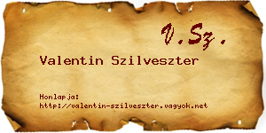 Valentin Szilveszter névjegykártya