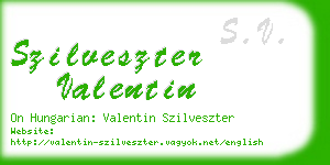 szilveszter valentin business card